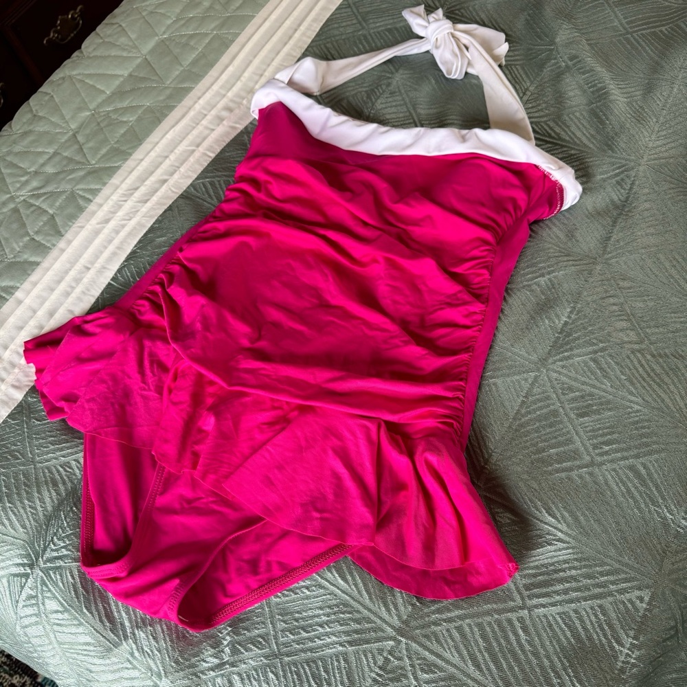 Bel Air Skirted One-Piece Swimsuit - Lauren by Ralph Lauren - Size 10